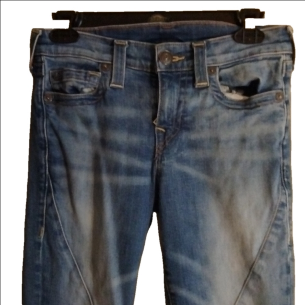 True Religion Halle mid rise super skinny Moto jeans. Size 27. - Picture 2 of 15